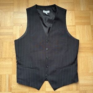 Le Chateau Black Pinstripe Vest